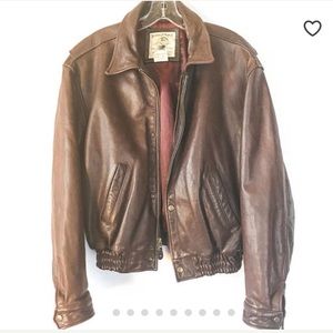 Vintage Leather Bomber Jacket